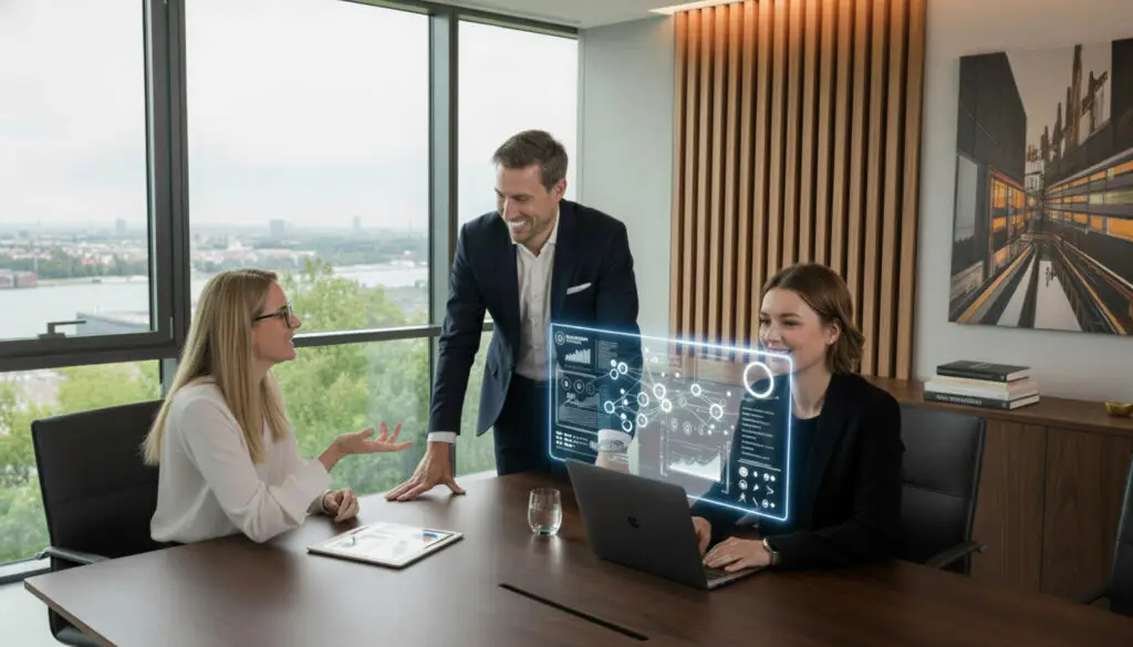 Zusammenarbeit von Menschen und KI in einer hybriden Organisation